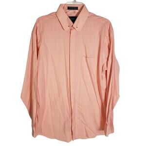 D'AMANTE COUTURE COLLECTION Pink Button Up Dress Shirt Mens Sz 16 1/2 36/37 Tall